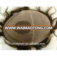 Top quality stock Indian human hair swiss lace base mens toupee