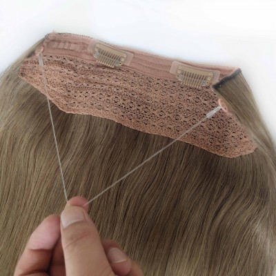 New Hair Product Removable Clips Natural Hair Halo Crown Hair Extensions Double Drawn