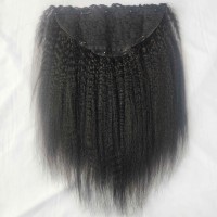 Factory Direct Sales Real Human Hair 4A 4B 4C Afro Kinky Straight Half Clip In Wig Extension