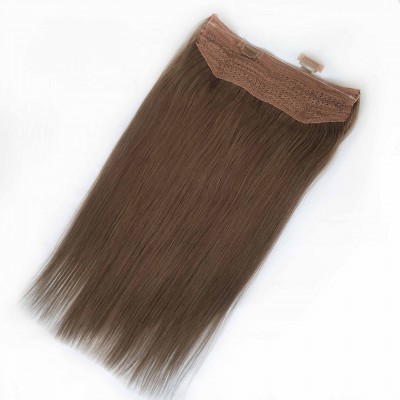 Factory Price Natural Human Hair Extensiones De Cabello Clip On Halo Hair Extensions With Highlights