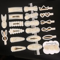 Fashion Imitation Pearl Triangle Rectangle Bow Hair Clip BB Hair Pins Metal Fashion Barrettes Hair Pins Hair Accessories