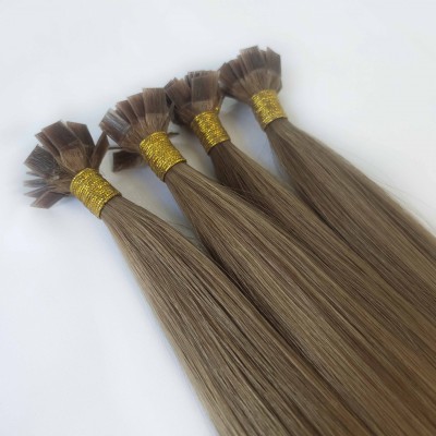 High Quality Double Drawn Natural Remy Human Hair Italian Keratin flat tip hair extension