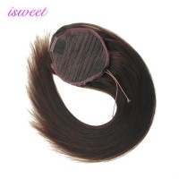 Dark brown thick end remy human hair ponytails hair extensions