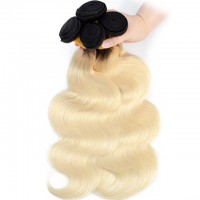 New fashion wholesale two tone human hair 1B 613 blonde color human hair bundles