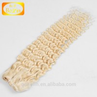 Hot sale 100 remy human hair 613 color curly blonde malaysian hair weave