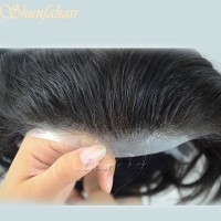 High quality natural looking 6 inch women toupee human hair toupee/human hair system for man