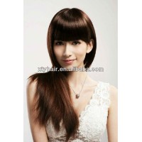 Waimaotong express wholesale Japanese fiber hair wigs silk straight long hair wig fringe (bang) for european woman synthetic wigs