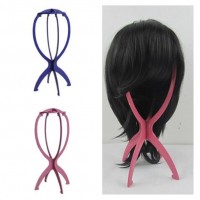 Cheap price high quality plastic wig display stand, stable folding wig stand holder for hair salon or shop