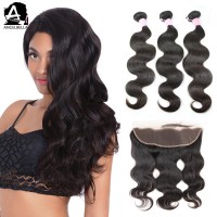 Angelbella New Arrived Three Hair Bundles With 13x4 Lace Frontal