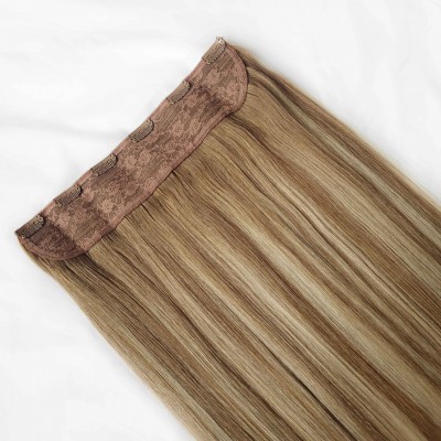 Natural Real Cuticle Hair Highlight One Piece Clip In Human Hair Extensions