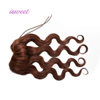 Italian wave dark brown ponytails human hair extensions